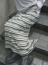 MULTICOLOR STRIPE DRAWSTRING SKIRT -GREEN MIX-